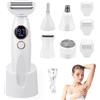 BORDEAG Rasoio elettrico 5 in 1 da donna, rasoio intimo da donna, rasoio elettrico per viso, ascelle, gambe, braccia e zona bikini, ricaricabile, IPX7, impermeabile, rasatura bagnata e asciutta