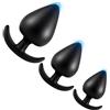 Bodiiwuliu 3 x Plug Anale in Silicone, Set Plug Anale-Dilatatore Donna, Anal Sesso Giocattoli, Per Adulti Sextoy, Per Uomini Donne Coppie Principianti, Butt Nero(Piccolo/Medio/Grande)