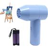 Farmty® Asciugacapelli senza fili ricaricabile USB, Asciugacapelli portatile per artisti, A bassa rumorosità, ideale per gli esami di arte e i progetti creativi (Blu)