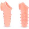 BDSMJOY 2 pezzi Guaina TPE trasparente aperta con protuberanze Uomo (Color carne)
