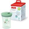 NUK First Choice Straw borraccia con cannuccia, 12+ mesi, Tartaruga Verde, Tazza per bambini 230 ml, antigoccia, con cannuccia, confezione da 1 pezzi