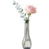 Upstore Vaso in vetro a stelo singolo, realizzato a mano, a collo stretto, design verticale a righe, vasi decorativi per rose, tulipani, centrotavola per matrimoni, decorazione per casa e ufficio