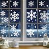 Zindoo Vetrofanie Natalizie Bianco Grandi Fiocchi di Neve, 6 Fogli 228 PZ Adesivi Elettrostatici Bifacciali, Riutilizzabili, per Vetri, Finestre e Natale Decorazioni Domestiche
