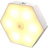 Ancllo - Luce notturna wireless intelligente per interni, ricaricabile, con luci a LED per armadio, a forma di esagonale, per corridoio, scale, cucina, armadio, camera da letto