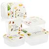 com-four® Set di 8 pezzi in plastica, scatola quadrata con coperchio in 4 | scatola per conservare verdure - frutta - dolci - biscotti