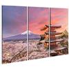 islandburner Quadro su tela Fujiyoshida Giappone vista del Monte Fuji e della Pagoda Stampa Foto Quadri Moderni