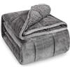 Sivio Coperta ponderata per adulti, 7 kg, Sherpa pesante coperta con morbida flanella reversibile, per letto matrimoniale, extra calda e soffice, 150 x 200 cm, double-face, grigio