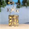 LaJao Portacandele rotante spinning portacandele argento giostra con plated love gufo ginkgo stelle cavalluccio marino farfalla decorazione per la casa, regalo per matrimonio mamma donna