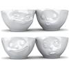 FIFTYEIGHT PRODUCTS Fiftyeight - Set di 4 Ciotole per TV, in Porcellana, Colore: Bianco, 200 ml