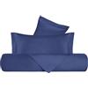 VANITA' DI RASO Set Copripiumino King Size, in Raso di Cotone, Sacco Copripiumino 270x220cm + 2 Federe 50x80cm, Made in Italy - Blu Avio