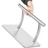 ureggvbu Poggiapiedi da ufficio, ergonomico, poggiapiedi per parrucchiere, in acciaio inox antiscivolo, comfort e design elegante, 30 x 19 x 20 cm (argento)