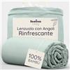 Bambaw Lenzuolo con angoli singolo bambù, 90x200 cm, Altezza fino a 35 cm, Lenzuola ipoallergeniche e anti acaro, Biancheria da letto in bambu, Lenzuolo refrigerante per letto singolo (Verde Acqua)