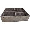 Compactor Cesto, 3 Scomparti, 32 x 25 x 8 cm, Tessuto Intrecciato, Tessuto, Grigio