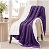 Aisbo Plaid Coperta Pile Singolo - Coperta Calda Invernale per Divano e Letto Singolo 150x200 cm Pile di Flanella e Sherpa Morbida Viola, Sherpa Blanket for Sofa and Couch