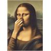 TYUKXJH Poster Da Parete Per Bagno Con La Gioconda, 50 * 70cm, Umorismo Toilet Arts Vintage Stravagante Stampa Poster, Lisa Che Si Tappa Il Naso, Per Il Bagnos