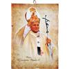 KUSTOM ART Quadro da Parete Sagomato Stile Vintage Serie Immagini Sacre Papa Giovanni Paolo II Secondo Stampa su Legno 25x18cm