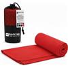 NARCISO Asciugamano Palestra Ideale come Telo Mare Microfibra si Asciuga Rapidamente, Asciugamani Uomo Donna per Pilates, Spiaggia, Viaggio, con Comoda Sacca per il Trasporto (90x170cm, Rosso)