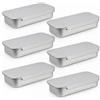 Alyxen 6 Pezzi Piccola Scatola di Metallo Rettangolare,50 X 25 X 10mm Piccola Scatola di Metallo,Rettangolare Contenitore Tin Metallo, Scatoline di Latta Piccole,per Conservare Oggetti e Organizzare Casa