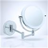 Libaro Modena Specchio Ingranditore da Parete a LED - Specchio Trucco Girevole a 360° con Dimmer, Luce Naturale e Ingrandimento per Make-up e Rasatura (5x / 10x USB/batteria)