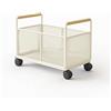 Qianly Carrello Porta Libri con Ruote Robusto Organizzatore sotto Scrivania Portatile Libreria Mobile per Smart Worker, Soggiorno, Bianco, Medio Con Ruote