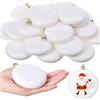 Foilswirl 30 palline di Natale bianche vuote, 8 cm, in plastica, dischi piatti opachi, palline di Natale da appendere all'albero di Natale, decorazioni fai da te per pittura per adulti (oro)