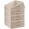 OVAKIA 4 Pezzi Organizer Armadio Cassetto Salvaspazio, Organizer in Tessuto Pieghevole per Cassettiera 39x28x14cm, Beige