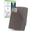 Sensalou Lenzuolo Impermeabile 60x120 cm Grigio - Lettino Neonato Bambino | Superficie Spugna Morbida | Traspirante & Silenzioso | Certificato Oeko-Tex Dermatest - Protezione Materasso Grigio