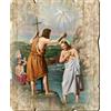 F.LLI BONELLA Fratelli Bonella | Quadro In Legno Sagomato Stile Vintage del Battesimo di Gesù f.to 10,7x13,3 cm | Made in Italy