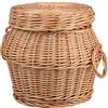e-wicker24 Alles aus Weide Cesto Portabiancheria con Coperchio Naturale Cesto Portabiancheria Vimini Fatto a Mano Cesti Biancheria Sporca 44x34 H52 (naturale)