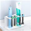 YYBO Porta Spazzolino Elettrico, Porta Testine Spazzolino Elettrico, Portaspazzolini da Bagno Muro O Scrivania, Supporto per Spazzolini e Dentifricio (Bianco)