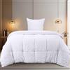 Utopia Bedding Seersucker Copripiumino Singolo - Copripiumino in microfibra 135x200 cm + Federa 80x80 cm - Bianco