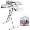 GJBMXSM Pressa da Stiro a Vapore Professionale 1400w/1800w Stiratrice Intelligente Ferro da Stiro 300 Ml Intervallo Temperatura:60-200°C,Tempo di Riscaldamento 3 Min Stira Camicie 1800W-WithStand