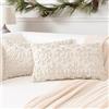Artscope 2 Pezzi Natalizio Federe in Lana Corta Velluto Copricuscini Morbido Decorativo Fodere per Cuscino Lusso Stile per Divano Camera da Letto Natale Neve Beige 30x50 cm