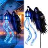 Generico Halloween Soul Harvester Animated Garden Light, Solar Powered Grim Reaper Yard Stake with Flowing Blue LED Ghost Effect, Waterproof Spooky Light for Pathway & Graveyard Decor