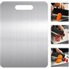 Silkmin Tagliere Acciaio Inox Alimentare 29 X 20 cm, Bifacciale Tagliere in Titanio | Appendere Tagliere da Cucina, Antibatterico e Antimuffa Tagliere in Acciaio per Tagliare Carne, Verdure, Frutta e Pane