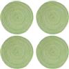 ALMLWIAJ Set di 4 Tovagliette Rotonde Lavabili, Tovagliette Rotonde Blu Intrecciate, Antisporco, Resistenti al Calore, Tovagliette Rotonde (Verde-M-30CM)