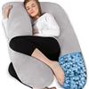 Chilling Home Cuscino per gravidanza, a forma di U, per chi dorme sul fianco, con rivestimento a U, cuscino per allattamento, grande per donne e chi dorme sul fianco (memory foam)