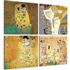 Giallobus - Quadri 4 Multi pannello Art Board - Gustav Klimt - Le opere più belle di Klimt - Raccolta 1 - Legno Mdf - 29,7x29,7 - x 4 pezzi