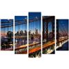 AREDE Set di 5 Stampe da Parete Quadri Moderni Decorazioni da Muro per Casa Soggiorno Camera da Letto e Cucina Manhattan, New York| 120 x 80 cm | Pronto da appendere