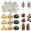 DAZZTIME Set di Decorazioni Zucche Autunno,25 Pezzi Set di decorazioni autunnali | zucche artificiali decorative autunnali,Mini zucche finte decorative,Decorazioni Artificiali di Zucca,per autunnali