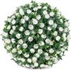 BEAZOOM 2 palline artificiali da 25 cm, fiori finti per giardino | 2 palline artificiali da 25 cm, fiori finti topiaria, a bassa manutenzione, decorazione da appendere per giardino, patio