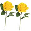 arrderly 2 rose artificiali, rose gialle, pianta artificiale, ornamento da scrivania, decorazione per matrimoni, casa, feste, ufficio, centrotavola, composizioni floreali fai da te