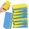 Xinjoduz 20 spugne in cellulosa compressa, antigraffio, in pasta di legno naturale, riutilizzabili, multiuso, per casa, bagno, morbide (blu, giallo)