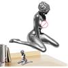 Aufbnach Scultura di ragazze, Scultura di | Statuette in resina di donna nuda in | argento,Statua del corpo femminile con scultura artigianale, decorazione decorativa per la casa per dormitorio, appartamento