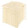 DAJAVE Set di 8 cuscini per sedia, 40 x 40 cm, in memory foam, ortopedici, per sedia da ufficio, mal di schiena, interni ed esterni, color crema