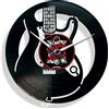 DISCOCLOCK - Orologio Electric su disco in Vinile 100% Riciclato. Idea Regalo per chitarristi. Orologio in Vinile Silenzioso con chitarra, Facile da Appendere