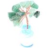 Halukakah Cristallo Albero Mini Formato SUCCESSO Feng Shui Pietra di Giada Autentico Pietre Preziose Albero della vita Incartato a Mano Rami di Filo di Rame Agata Base Singing Bowl Benedetta 6cm Alto