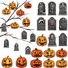 POPOYU 25 ornamenti da appendere per Halloween, decorazioni per albero di Halloween, zucche, lapidi, cartellini decorativi, divertenti mini Halloween. Ciondolo da appendere per bambini, regalo fai da te