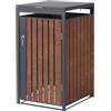 ML DESIGN modern living ML-Design Copribidone per Spazzatura Singolo 240 L 68x80x120 cm Antracite Effetto Ruggine Acciaio Corten Sportello con Serratura Cassonetto Deposito Esterno della Pattumiera Copri Bidone Rifiuti