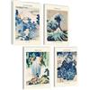 mojoliving Poster Giappone, decorazione giapponese, poster estetico anime, immagini giapponesi, decorazione da parete Hokusai, regalo per il gioco, immagini per il soggiorno, Ikigai